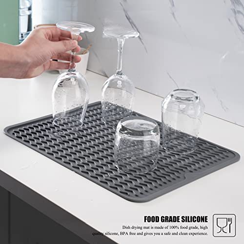 Silicone Dish Drying Mat (Grey / 17" x 14")