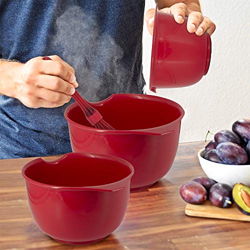 Mixing Bowls with Pour Spout (3 count / 3pc Red)