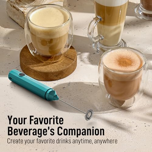 Zulay Froth N Go Milk Frother (Electric Aqua / Rechargeable Frother)