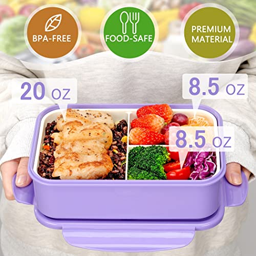 Bento Lunch Box for Adults Kids (Purple)