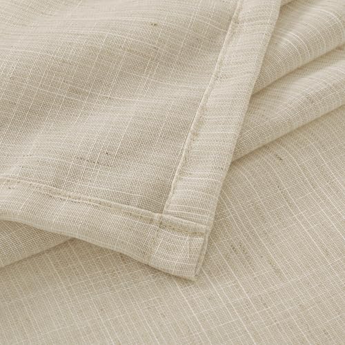 Burlap Linen Curtains 63 Inch 2 Panels Set (Natural / 52"W x 63"L (Pack of 2))