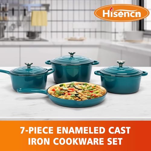 Enamel Cast Iron Cookware Set (Biscay Blue / 4 Pieces)
