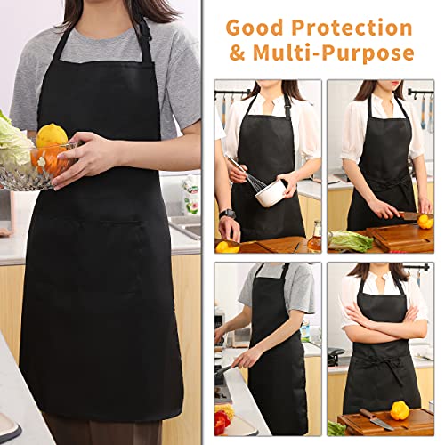 2 Pack Adjustable Bib Apron (Polyester-black)
