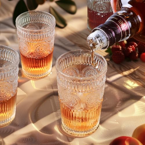 6pcs Vintage Drinking Glasses Set (Clear)