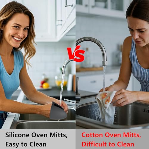 6 Pack Mini Oven Mitts Silicone Pot Holders Heat Resistan for Kitchen (6 Pack / Dark Grey)