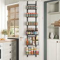 6 Tier Narrow Pantry Door Organizer (Black-6)