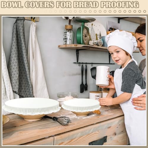 10 Pcs Reusable Bowl Covers in 5 Size (White / Ivory Style)