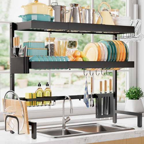3 Tier Dish Drying Rack Over The Sink (Black / XXX-Large (3 Tier))
