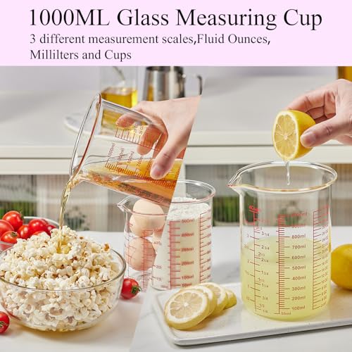 High Borosilicate Glass Measuring Cup Set (250ml/500ml/1000ml Measuring Cup Set)