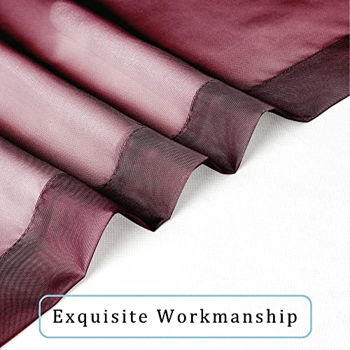 Sheer Curtains (Burgundy / 42"W x 84"L (Pack of 2))