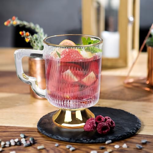 Glass Coffee Mugs with Handle (Clear)