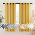 Linen Sheer Gold Curtains 63 inch Length 2 Panels (52"W x 63"L (Pack of 2) / Citrine)