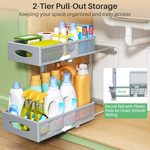 2 Pack Under Sink Organizer (Grey / 2 Pack)