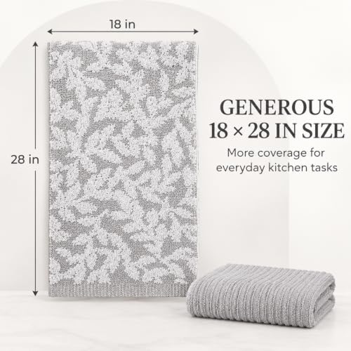 Kitchen Towels (Grey & White Vine)
