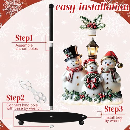 Christmas Snowman Paper Towel Holder with Round Base Christmas Kitchen Bathroom Decor Rustic Metal Snowman Family Dispenser Kitchen Paper Holder Stand for Winter Xmas Countertop Home Accessories (Snowman)