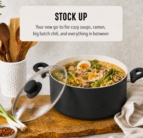 5QT Ceramic Nonstick Stockpot with Lid (5 Quarts / Graphite Black)