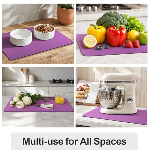 Dish Drying Mat for Kitchen Counter (Purple / 16" x 24")