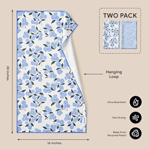 Waffle Kitchen Towel Set of 2 (Hydrangea Ball)