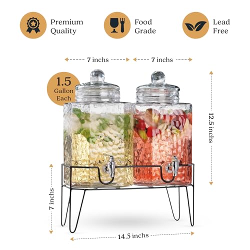 Beverage Dispensers (Clear - 1.5 Gallon 2 Pack)
