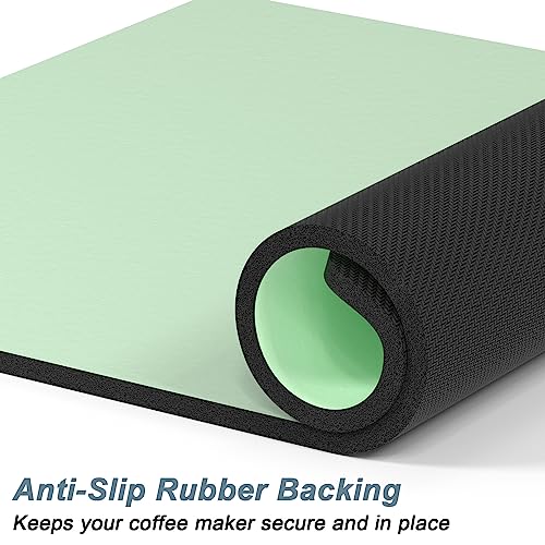 Coffee Mat 12" x 19" Coffee Bar Mats for Espresso Machine Station Accessories and Organizer (A-Lake Green / 12" x 19")