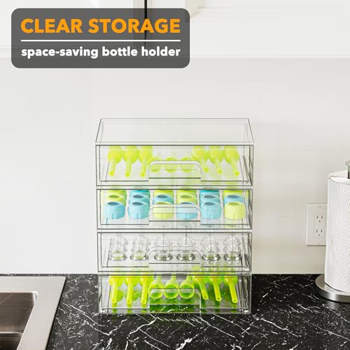 Bottle Storage Organizer Baby (13.7"H, 4 Pack, 4L / Clear)