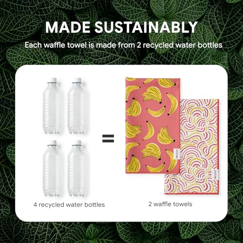 Waffle Kitchen Towel Set of 2 (Banana Joy)
