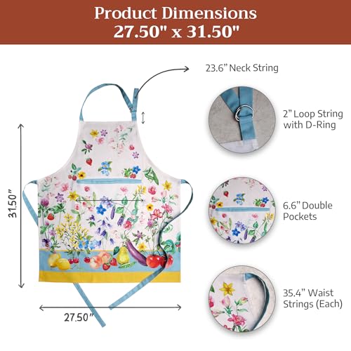 Aprons for women with Pocket 100% Cotton Pack of 1 (042 - Giverny)