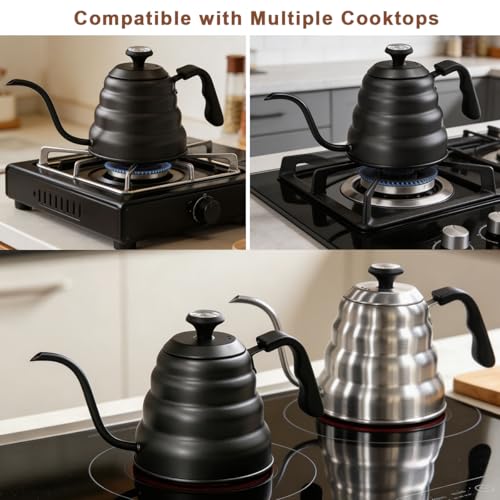 Gooseneck Kettle 1200ml for Pour Over Coffee Stovetop (1200ml)