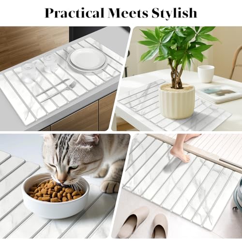 Large Stone Dish Drying Mats for Kitchen Counter (28" x 16")