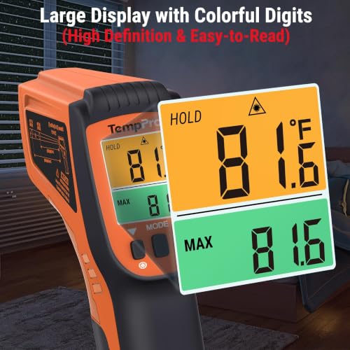 TempScan Infrared Thermometer Gun with 2 Laser for Pizza Oven Grill (2-Laser & D:S 16:1)