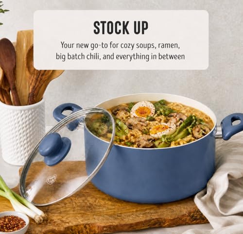5QT Ceramic Nonstick Stockpot with Lid (5 Quarts / Slate Blue)