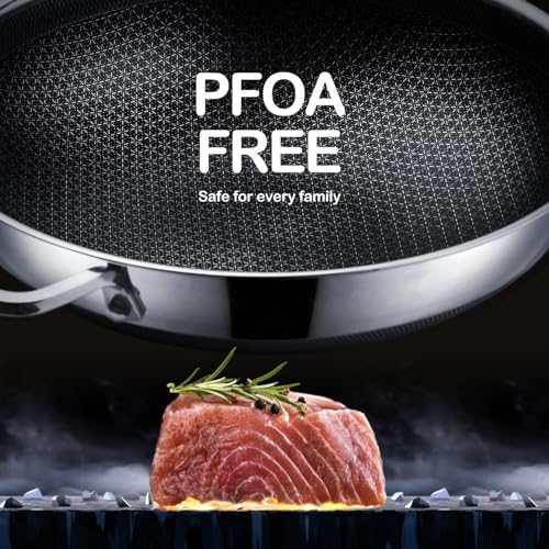 Wok pan Hybrid 12 inch Wok with Lid (Stainless Steel / 12 Inch)