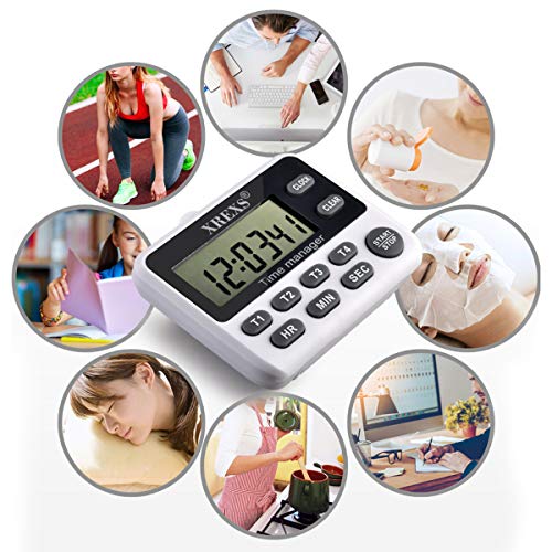 4 Channel Digital Kitchen Timer Clock with Large LCD Display