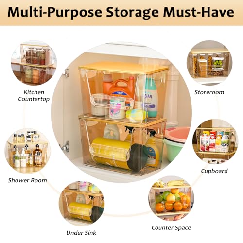 2 Set Pantry Organizers and Storage (Amber / 2pack)