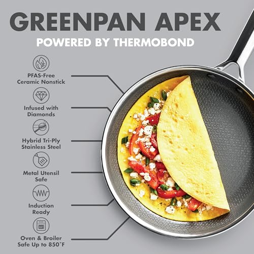 Hybrid APEX 13 Piece Stainless Steel Ceramic Nonstick Cookware Set (Silver)