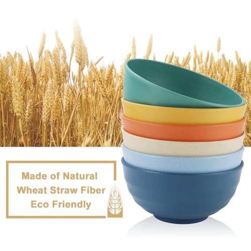Large Salad Bowls Set of 6 (Multicolor / 60 Oz)
