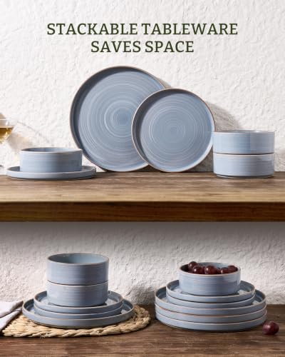 Stellar 18 Piece Stoneware Dinnerware Set (Blue Gray / Service for 6 (Standard Dinner Set))