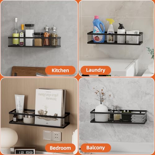 Spice Rack Wall Mount (Black / 4 Pack)