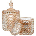 2 Pack Qtip Holder Apothecary Jars with Lid (23 oz + 10 oz / Amber)