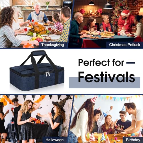Insulated Casserole Carrier (16x10x4 in / Navy Blue)