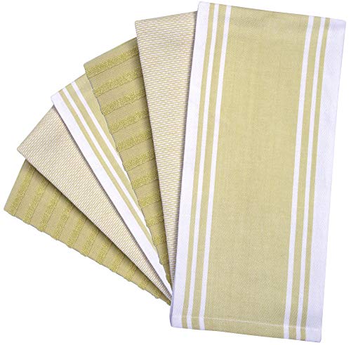 Premium Kitchen Towels 6 Pack 100% Cotton 20"x28" Dish Towels (Sage Green Wide Stripe / Kitchen Towels - Mixed Styles (6 Pack))