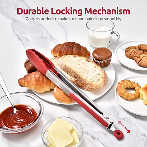 Kitchen Tong for Cooking (Red / 12 inch)