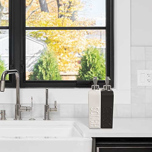 Soap Dispenser Set with Funnel (White & Black)