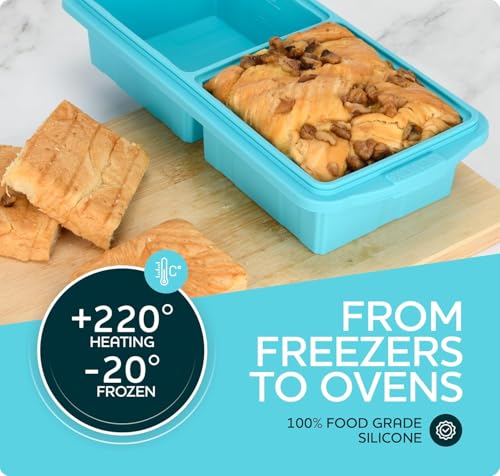 Silicone Freezer Tray With Lid (Red / 2 Cup-2 Pack)