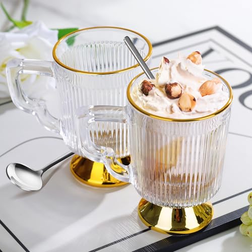 Glass Coffee Mugs with Handle (Clear)