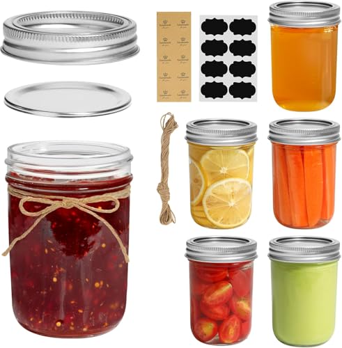 8 oz Mason Jars (8 fl oz x 6 - Regular Mouth)
