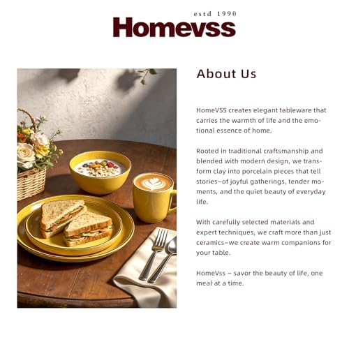 HomeVSS 20 Piece Dinnerware Set (Service for 4 - 20pc Set / Yellow)