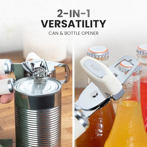 Manual Can Opener Heavy Duty Patented Stainless Steel (Cream / Comfy Grip)