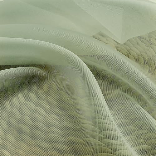 Light Green Sheer Valances for Windows 2 Pack (Light Green / 42"W x 14"L (Pack of 2))