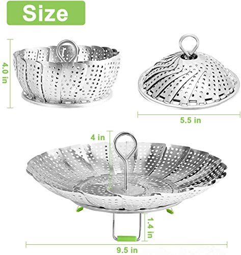 Stainless Steel Steamer Basket (5.1" to 9.5")